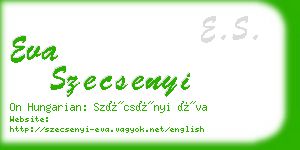 eva szecsenyi business card